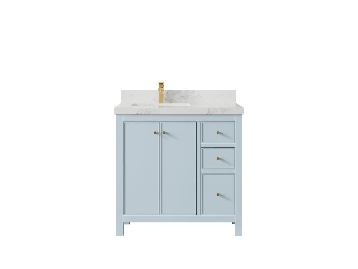 Chicago 36 in. W x 22 in. D Left Offset Sink Bathroom Vanity - Willow Bath and Vanity