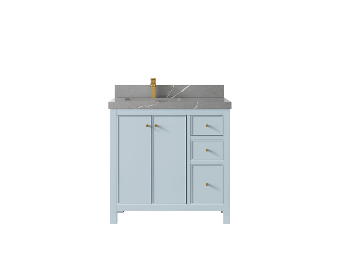 Chicago 36 in. W x 22 in. D Left Offset Sink Bathroom Vanity - Willow Bath and Vanity