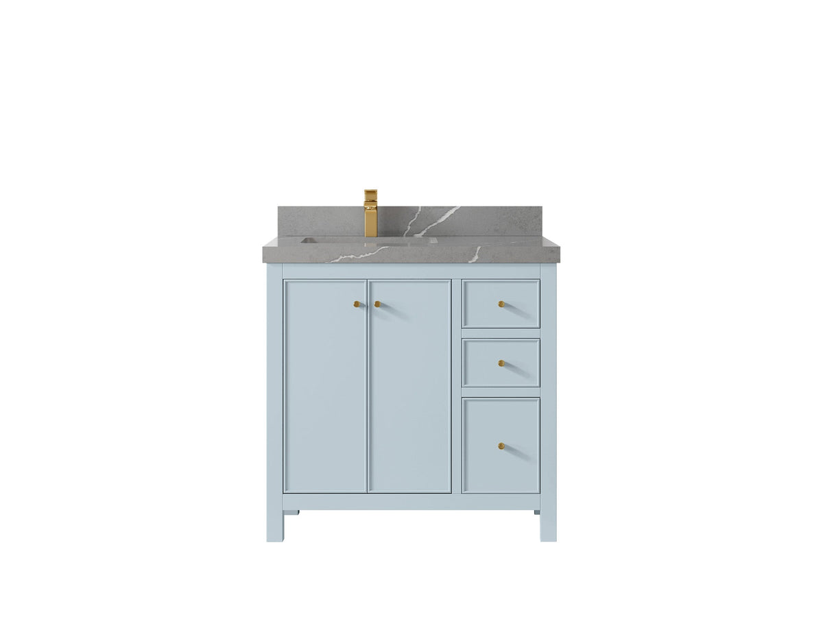 Chicago 36 in. W x 22 in. D Left Offset Sink Bathroom Vanity - Willow Bath and Vanity