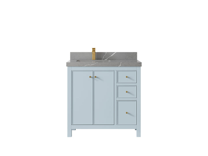 Chicago 36 in. W x 22 in. D Left Offset Sink Bathroom Vanity - photo 35
