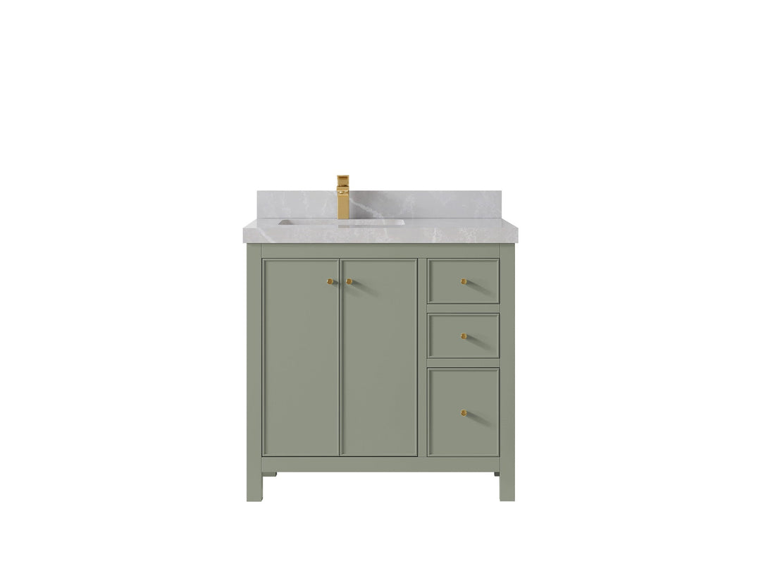 Chicago 36 in. W x 22 in. D Left Offset Sink Bathroom Vanity - Willow Bath and Vanity