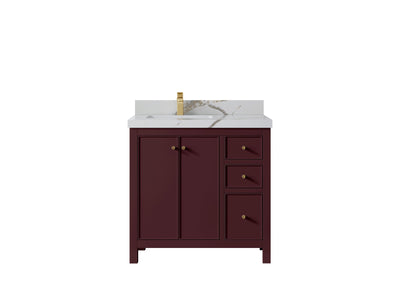 Chicago 36 in. W x 22 in. D Left Offset Sink Bathroom Vanity - Willow Bath and Vanity
