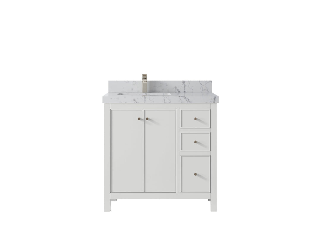 Chicago 36 in. W x 22 in. D Left Offset Sink Bathroom Vanity - Willow Bath and Vanity