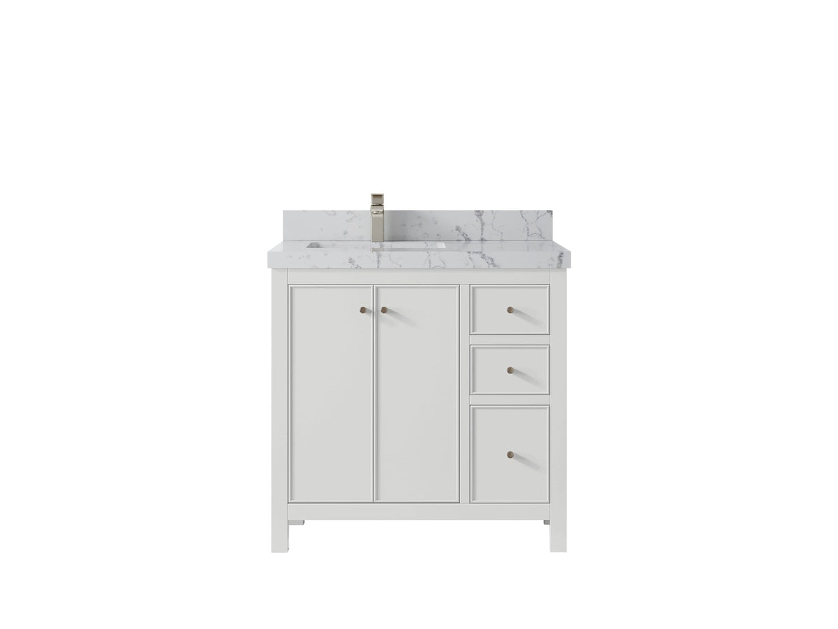 Chicago 36 in. W x 22 in. D Left Offset Sink Bathroom Vanity - Willow Bath and Vanity