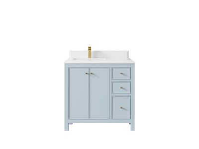 Chicago 36 in. W x 22 in. D Left Offset Sink Bathroom Vanity - Willow Bath and Vanity