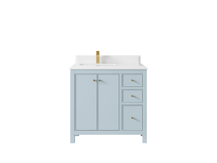 Chicago 36 in. W x 22 in. D Left Offset Sink Bathroom Vanity - photo 29