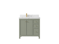 Chicago 36 in. W x 22 in. D Left Offset Sink Bathroom Vanity - photo 17