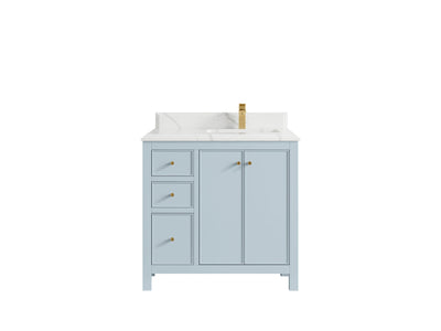 Chicago 36 in. W x 22 in. D Right Offset Sink Bathroom Vanity - Willow Bath and Vanity