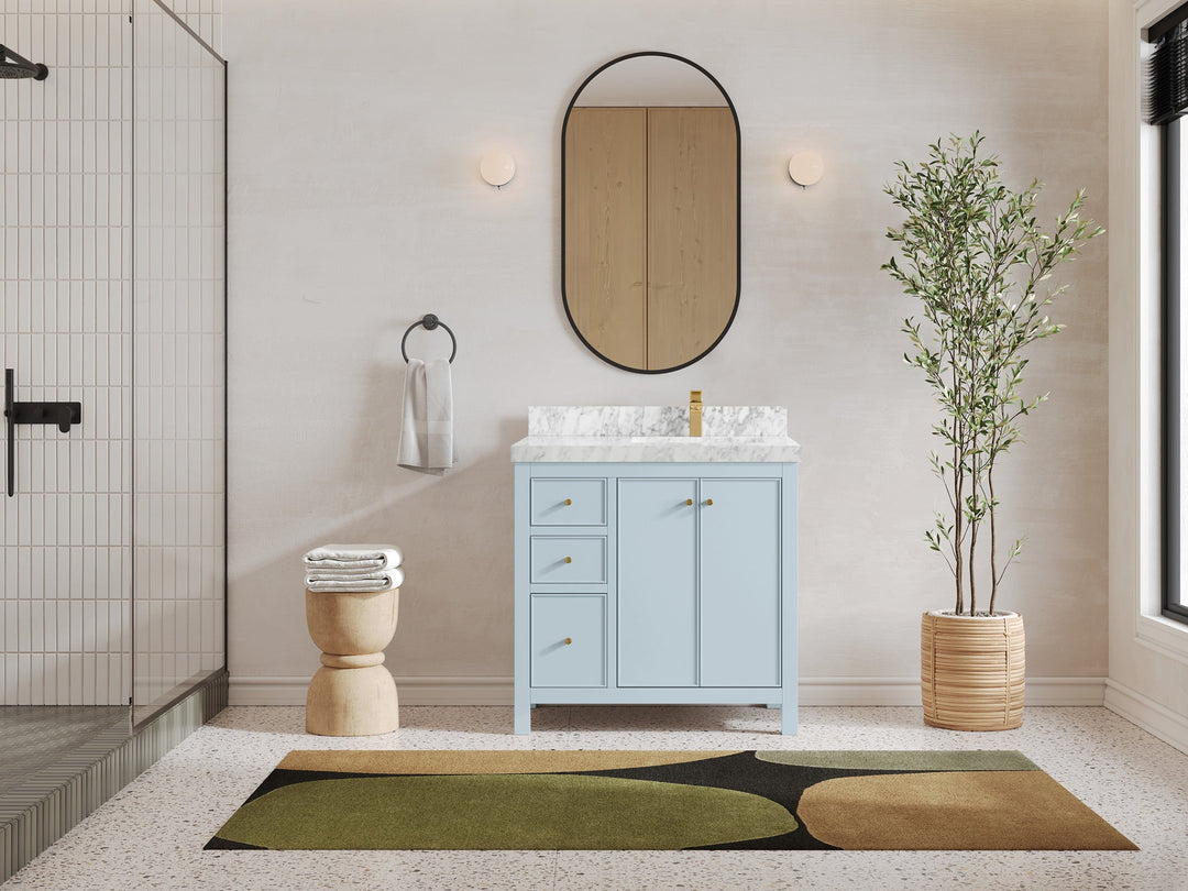 Chicago 36 in. W x 22 in. D Right Offset Sink Bathroom Vanity - Willow Bath and Vanity