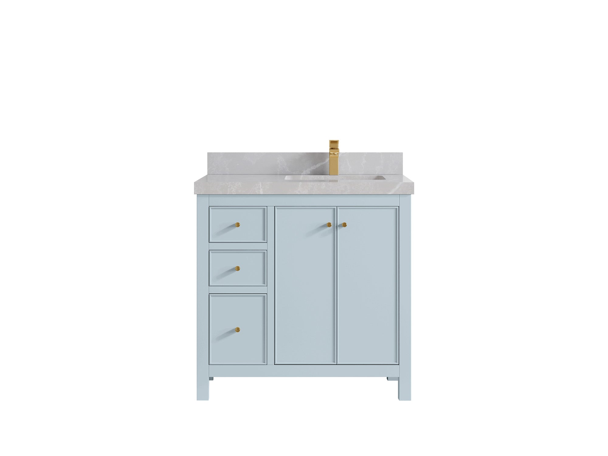 Chicago 36 in. W x 22 in. D Right Offset Sink Bathroom Vanity - Willow Bath and Vanity