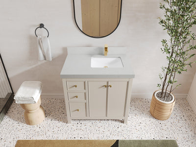 Chicago 36 in. W x 22 in. D Right Offset Sink Bathroom Vanity - Willow Bath and Vanity