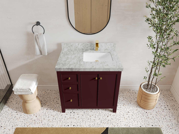 Chicago 36 in. W x 22 in. D Right Offset Sink Bathroom Vanity - photo 33