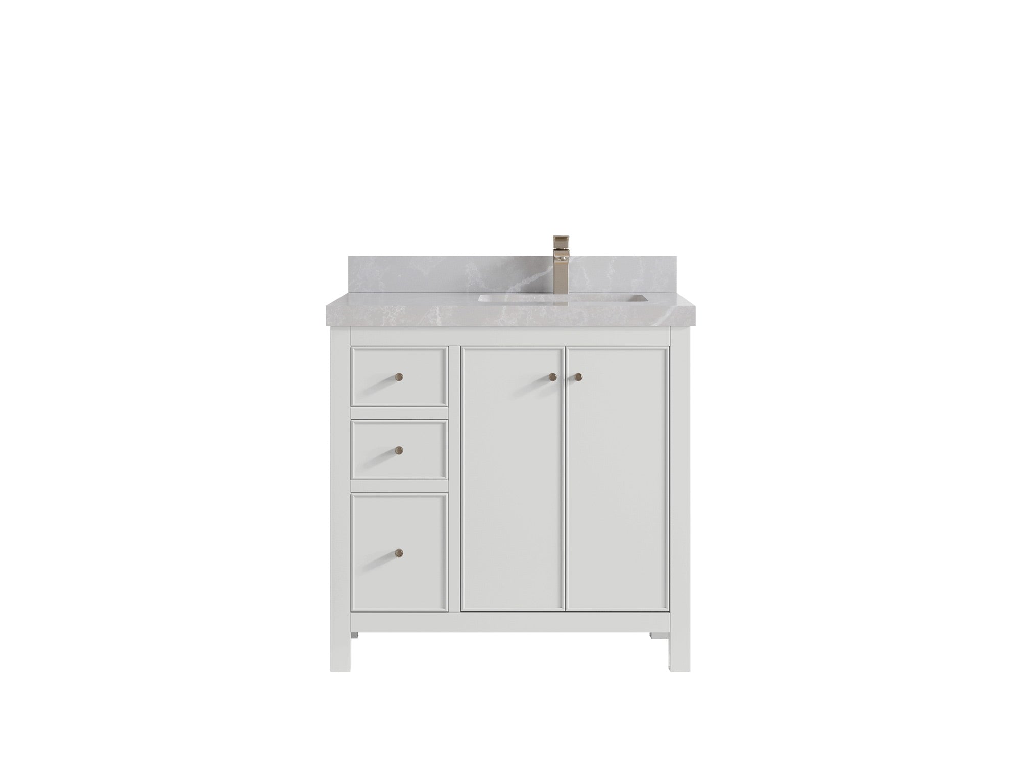 Chicago 36 in. W x 22 in. D Right Offset Sink Bathroom Vanity - Willow Bath and Vanity