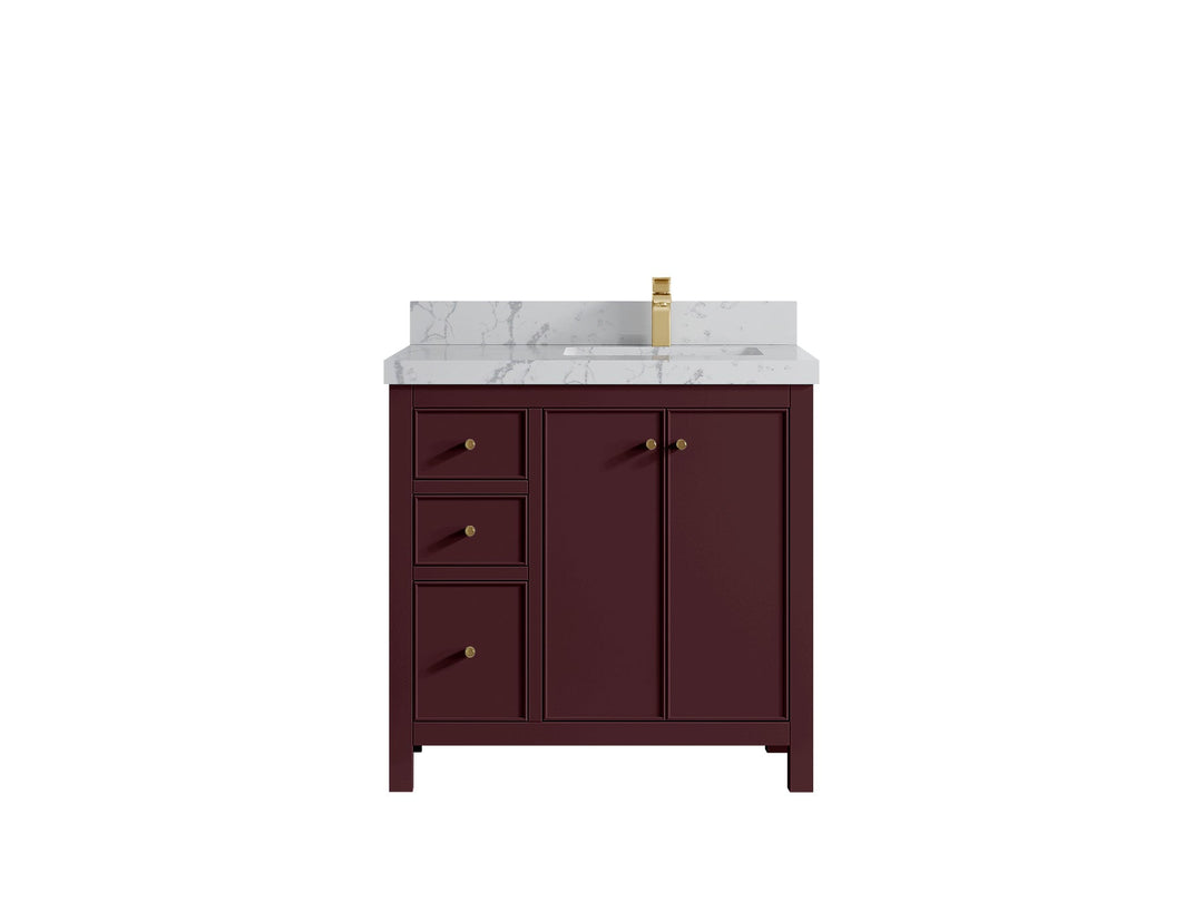 Chicago 36 in. W x 22 in. D Right Offset Sink Bathroom Vanity - Willow Bath and Vanity