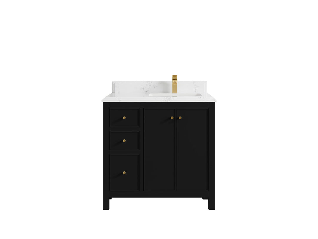 Chicago 36 in. W x 22 in. D Right Offset Sink Bathroom Vanity - Willow Bath and Vanity