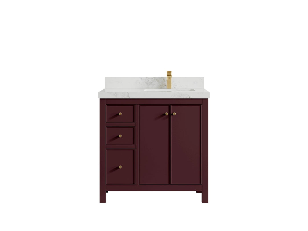 Chicago 36 in. W x 22 in. D Right Offset Sink Bathroom Vanity - Willow Bath and Vanity