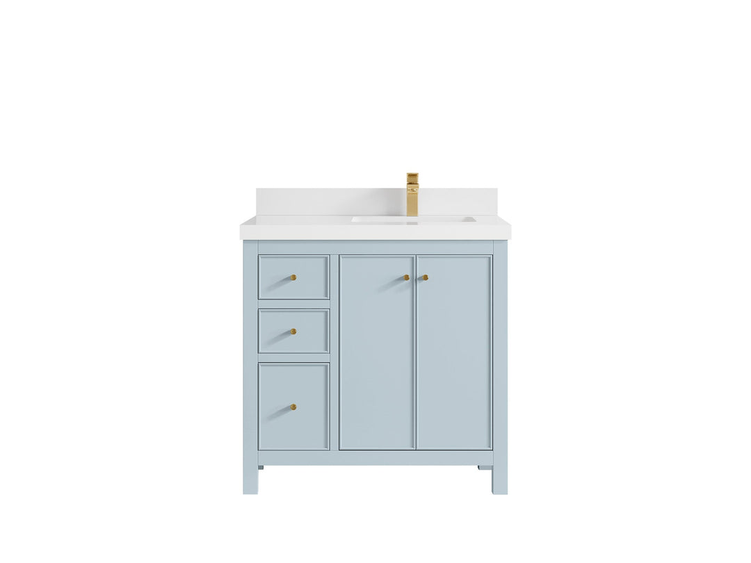 Chicago 36 in. W x 22 in. D Right Offset Sink Bathroom Vanity - Willow Bath and Vanity