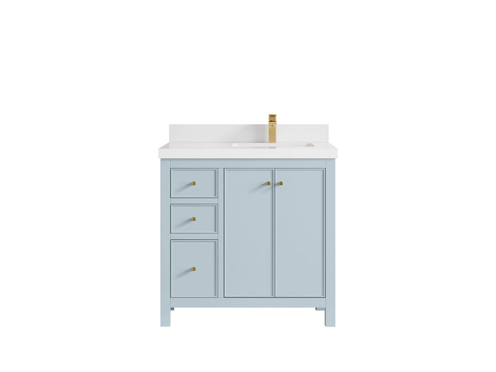Chicago 36 in. W x 22 in. D Right Offset Sink Bathroom Vanity - photo 45