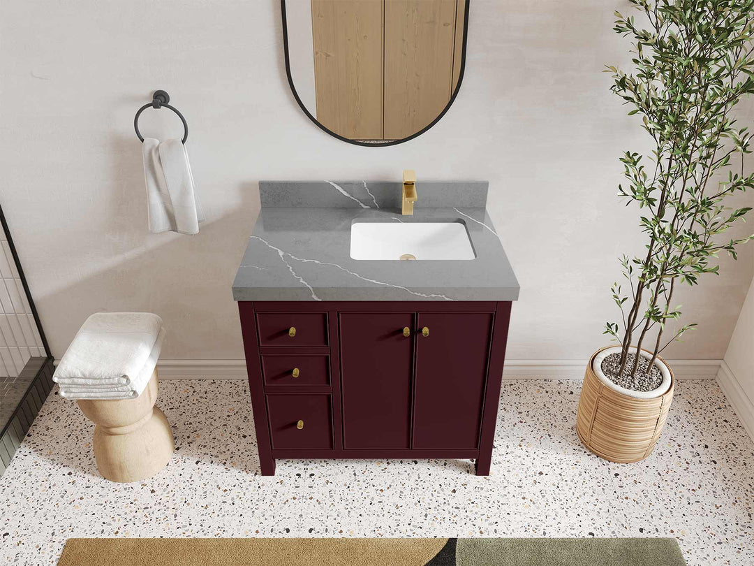 Chicago 36 in. W x 22 in. D Right Offset Sink Bathroom Vanity - Willow Bath and Vanity