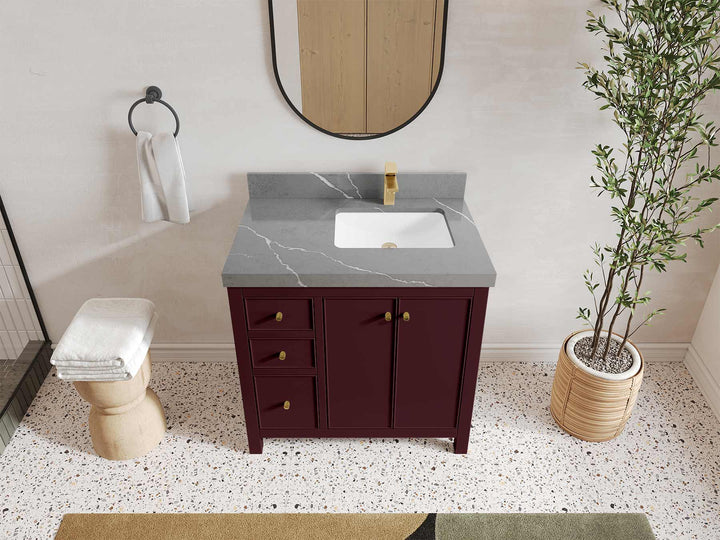 Chicago 36 in. W x 22 in. D Right Offset Sink Bathroom Vanity - photo 47