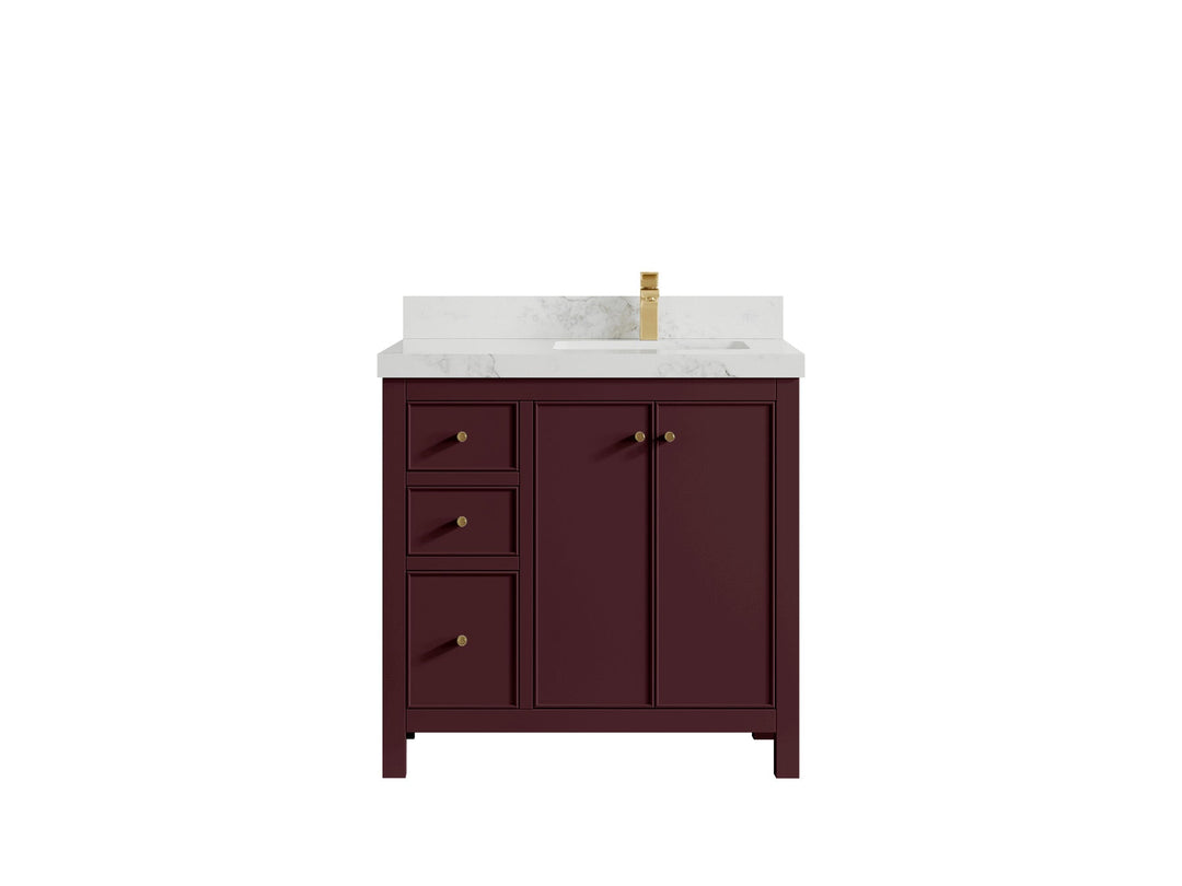 Chicago 36 in. W x 22 in. D Right Offset Sink Bathroom Vanity - Willow Bath and Vanity
