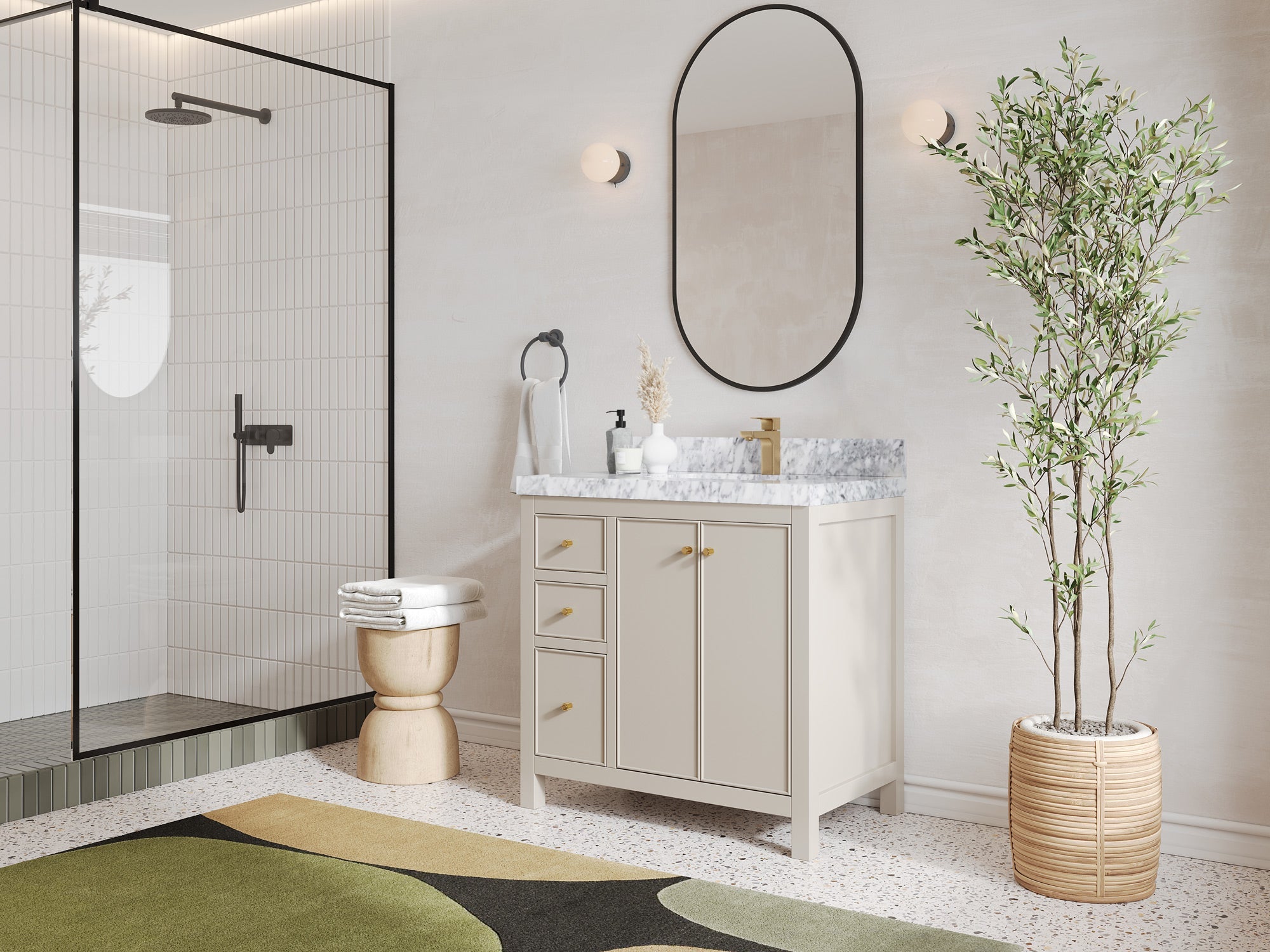 Chicago 36 in. W x 22 in. D Right Offset Sink Bathroom Vanity - Willow Bath and Vanity