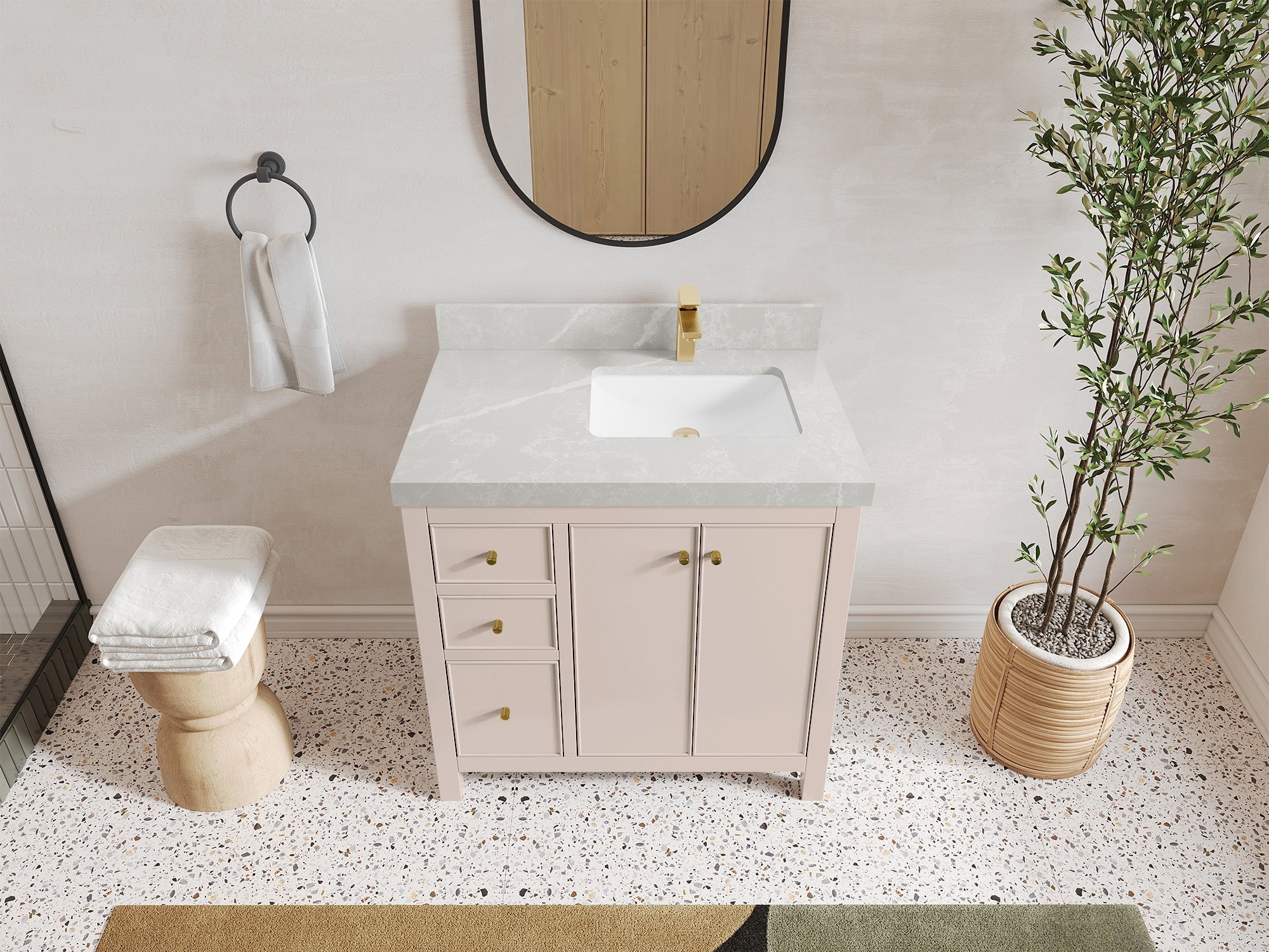 Chicago 36 in. W x 22 in. D Right Offset Sink Bathroom Vanity - Willow Bath and Vanity