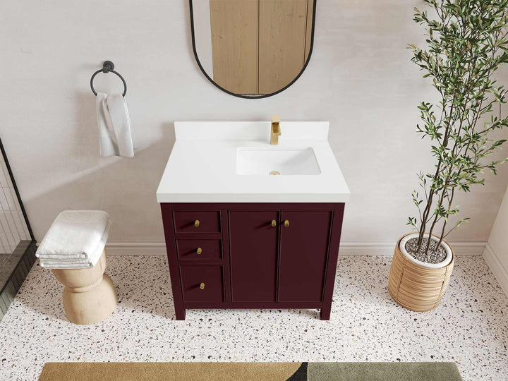 Chicago 36 in. W x 22 in. D Right Offset Sink Bathroom Vanity - photo 19