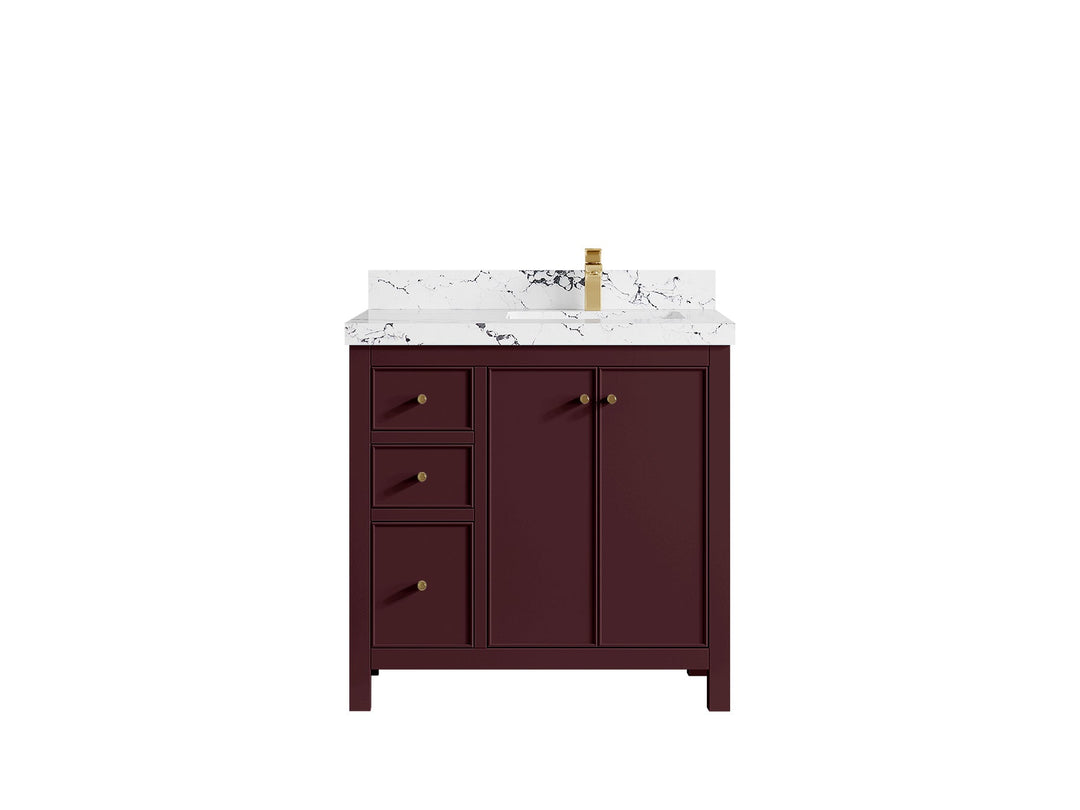 Chicago 36 in. W x 22 in. D Right Offset Sink Bathroom Vanity - Willow Bath and Vanity