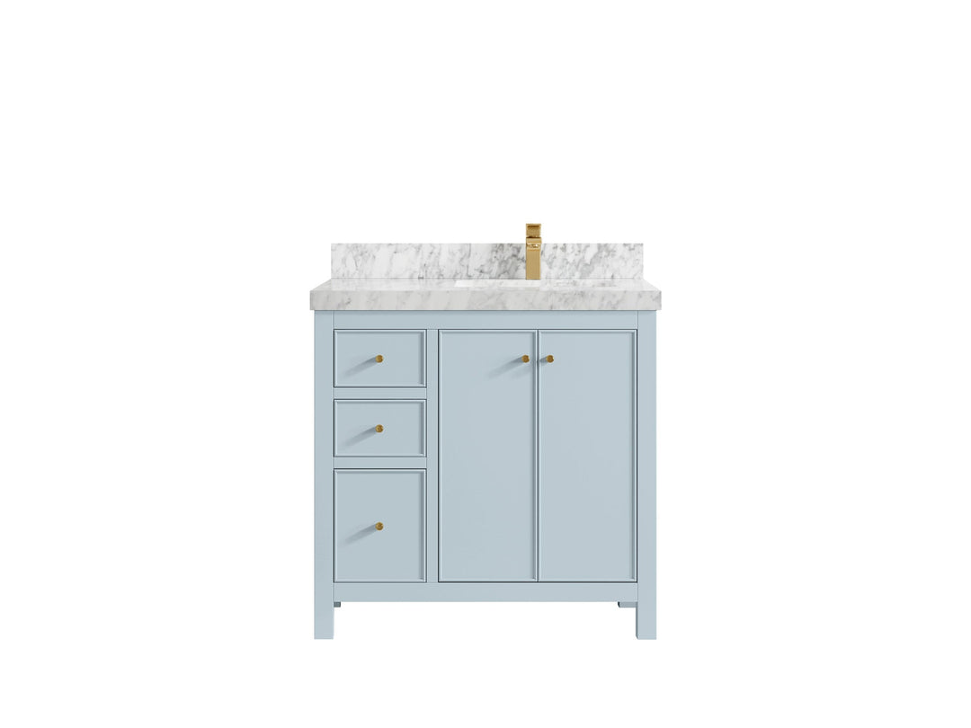 Chicago 36 in. W x 22 in. D Right Offset Sink Bathroom Vanity - Willow Bath and Vanity