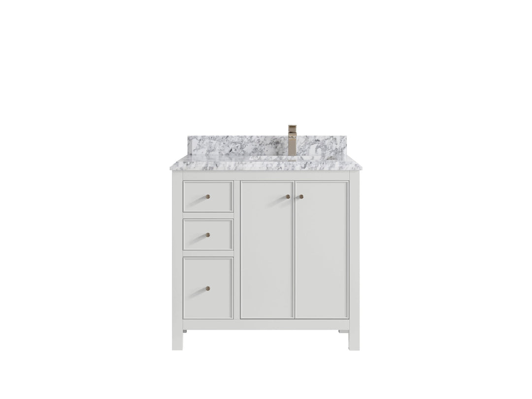 Chicago 36 in. W x 22 in. D Right Offset Sink Bathroom Vanity - Willow Bath and Vanity