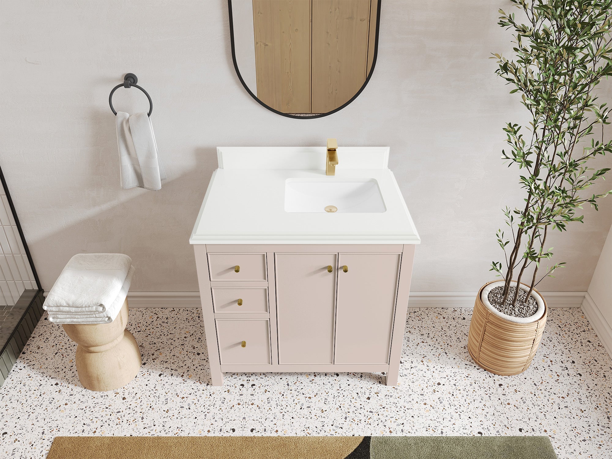 Chicago 36 in. W x 22 in. D Right Offset Sink Bathroom Vanity - Willow Bath and Vanity