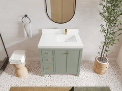 Chicago 36 in. W x 22 in. D Right Offset Sink Bathroom Vanity - photo 42