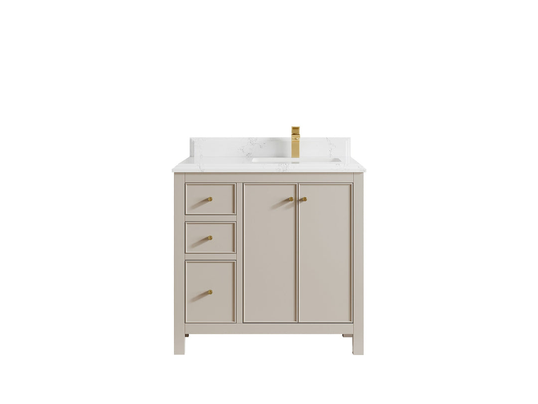 Chicago 36 in. W x 22 in. D Right Offset Sink Bathroom Vanity - Willow Bath and Vanity