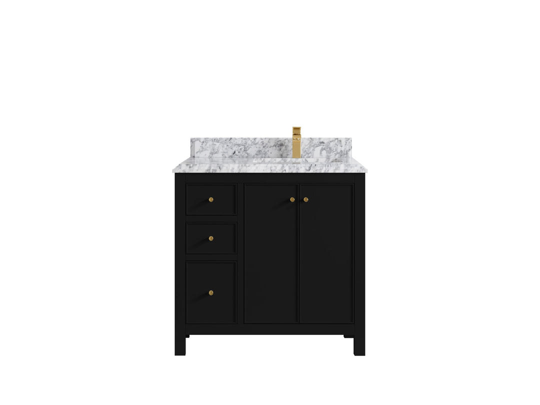 Chicago 36 in. W x 22 in. D Right Offset Sink Bathroom Vanity - Willow Bath and Vanity