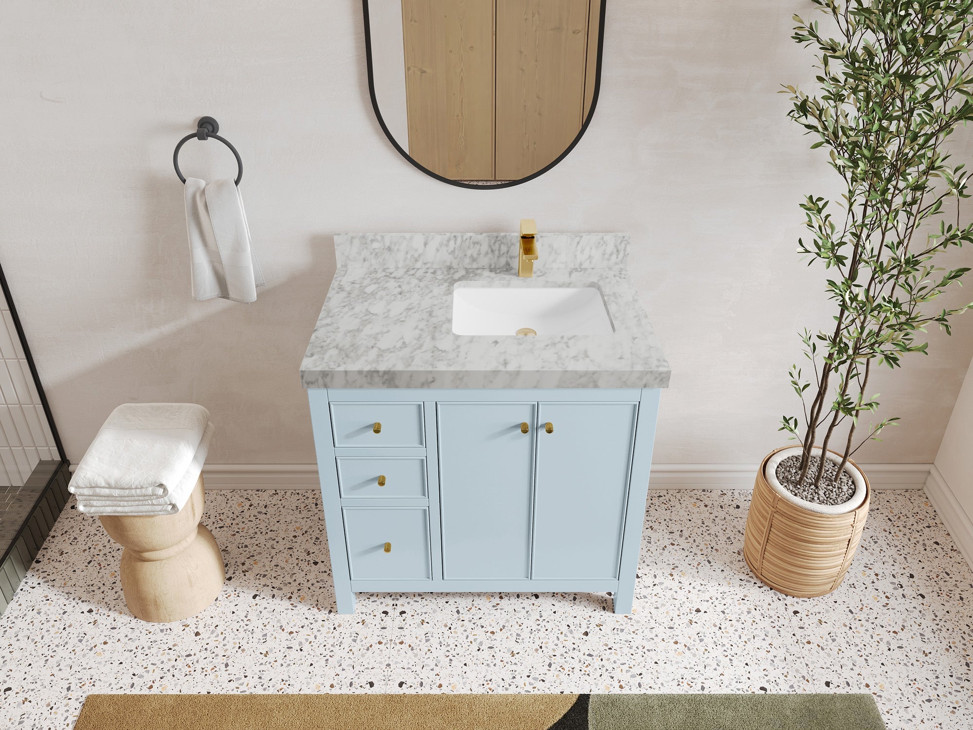 Chicago 36 in. W x 22 in. D Right Offset Sink Bathroom Vanity - Willow Bath and Vanity