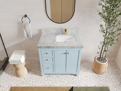 Chicago 36 in. W x 22 in. D Right Offset Sink Bathroom Vanity - Willow Bath and Vanity