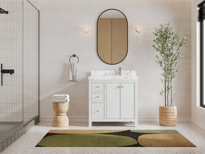 Chicago 36 in. W x 22 in. D Right Offset Sink Bathroom Vanity - Willow Bath and Vanity