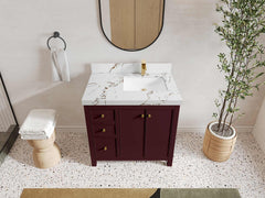 Chicago 36 in. W x 22 in. D Right Offset Sink Bathroom Vanity - photo 48