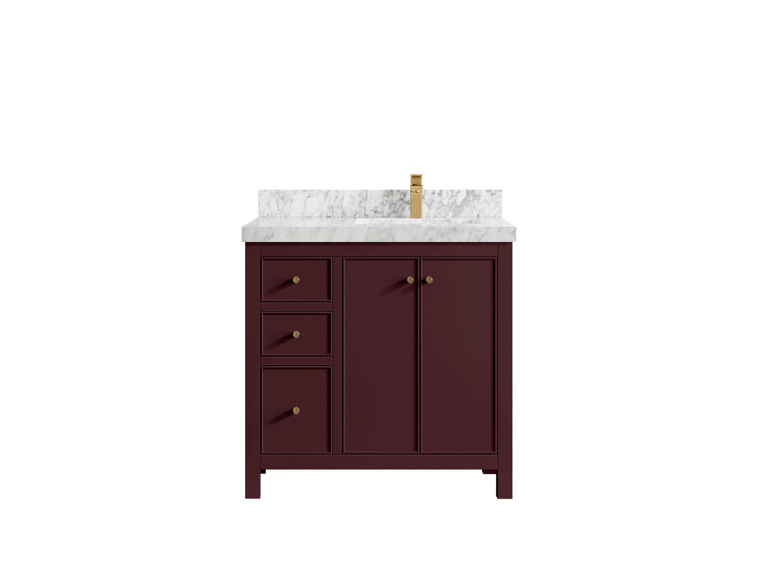 Chicago 36 in. W x 22 in. D Right Offset Sink Bathroom Vanity - Willow Bath and Vanity