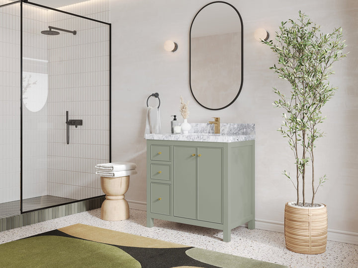 Chicago 36 in. W x 22 in. D Right Offset Sink Bathroom Vanity - photo 3