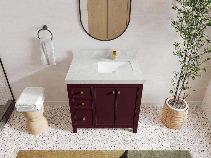 Chicago 36 in. W x 22 in. D Right Offset Sink Bathroom Vanity - photo 45