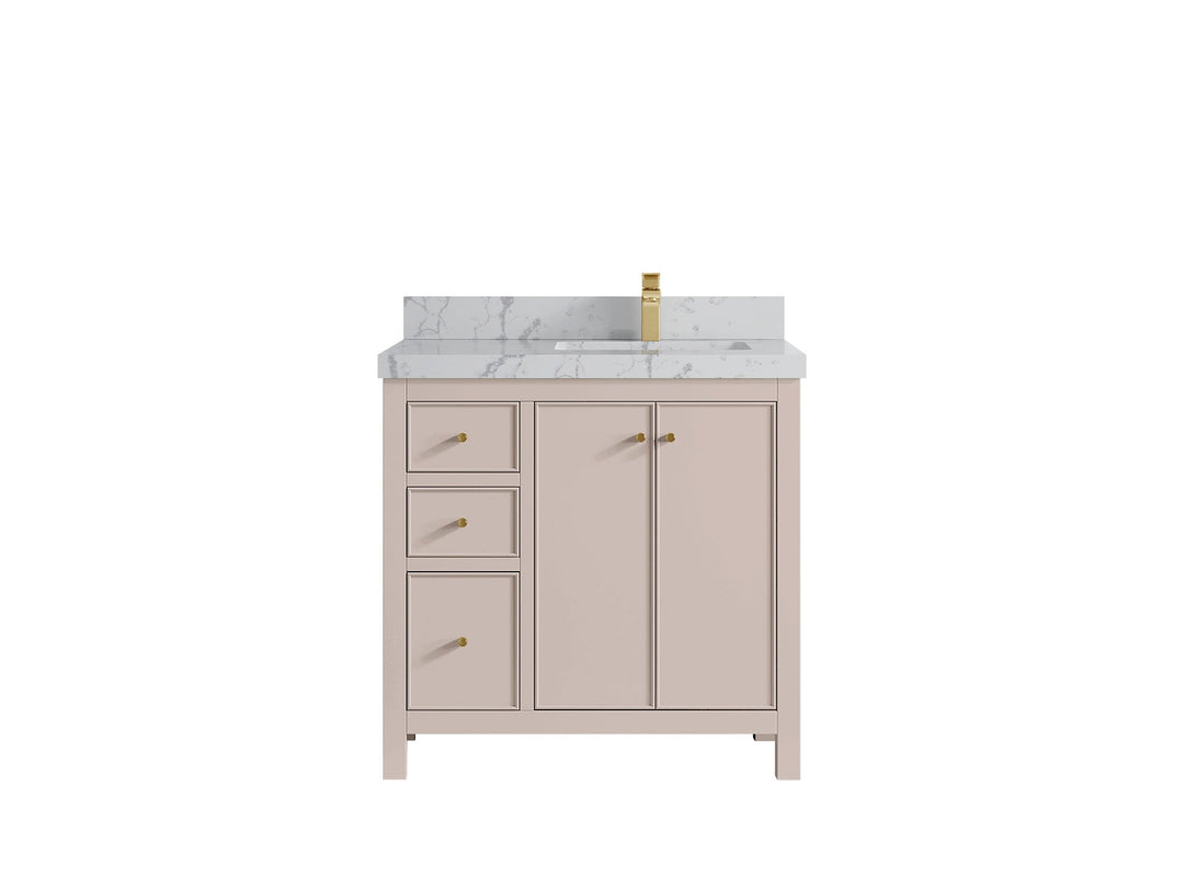 Chicago 36 in. W x 22 in. D Right Offset Sink Bathroom Vanity - Willow Bath and Vanity