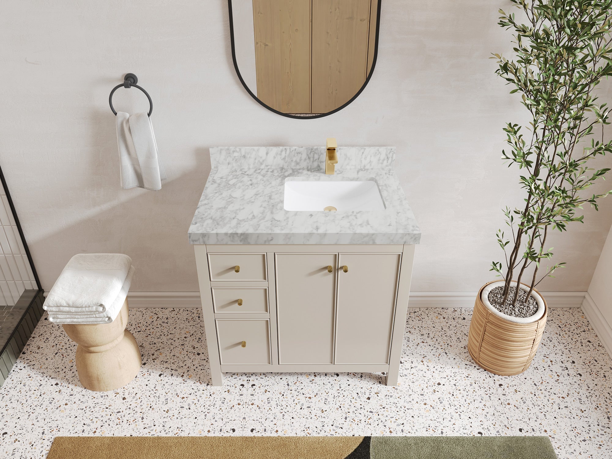 Chicago 36 in. W x 22 in. D Right Offset Sink Bathroom Vanity - Willow Bath and Vanity