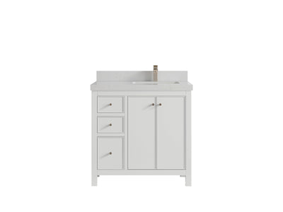 Chicago 36 in. W x 22 in. D Right Offset Sink Bathroom Vanity - Willow Bath and Vanity