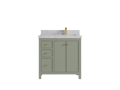 Chicago 36 in. W x 22 in. D Right Offset Sink Bathroom Vanity - Willow Bath and Vanity