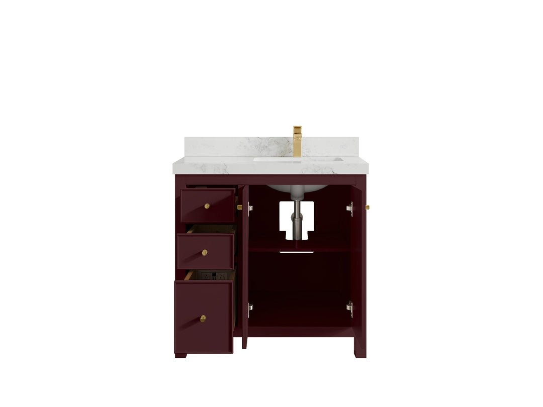 Chicago 36 in. W x 22 in. D Right Offset Sink Bathroom Vanity - Willow Bath and Vanity