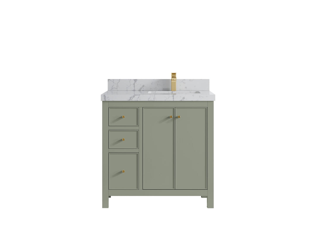 Chicago 36 in. W x 22 in. D Right Offset Sink Bathroom Vanity - Willow Bath and Vanity