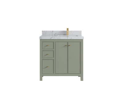 Chicago 36 in. W x 22 in. D Right Offset Sink Bathroom Vanity - Willow Bath and Vanity