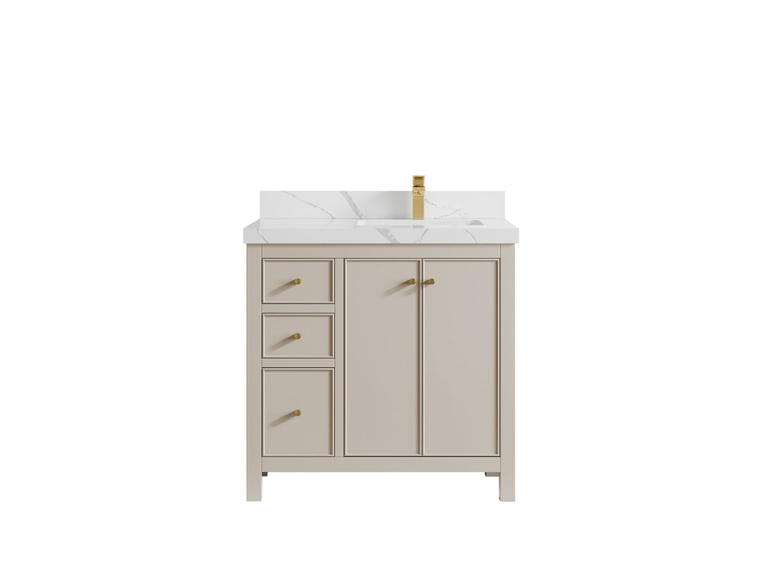 Chicago 36 in. W x 22 in. D Right Offset Sink Bathroom Vanity - Willow Bath and Vanity